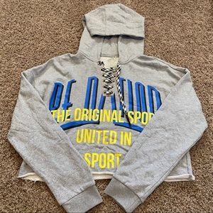 P.E. Nation Lace Up Cropped Hoodie sz M